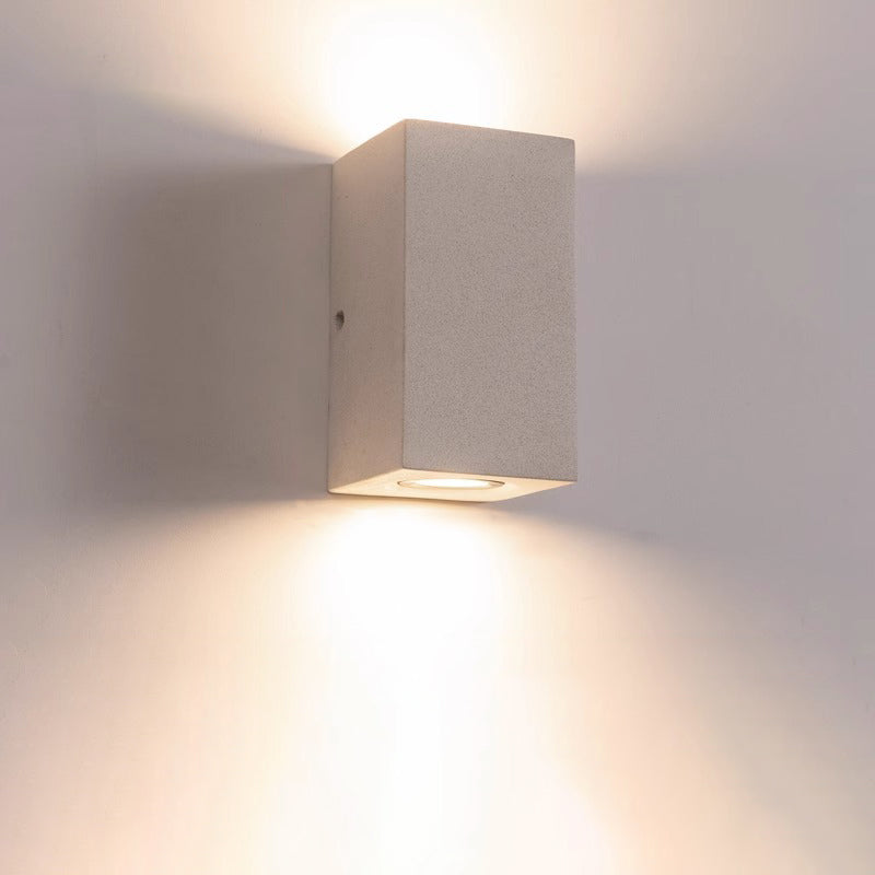 Applique Murale LED Carrée Rectangle Minimaliste Moderne Étanche en Terrazzo pour Patio Extérieur 