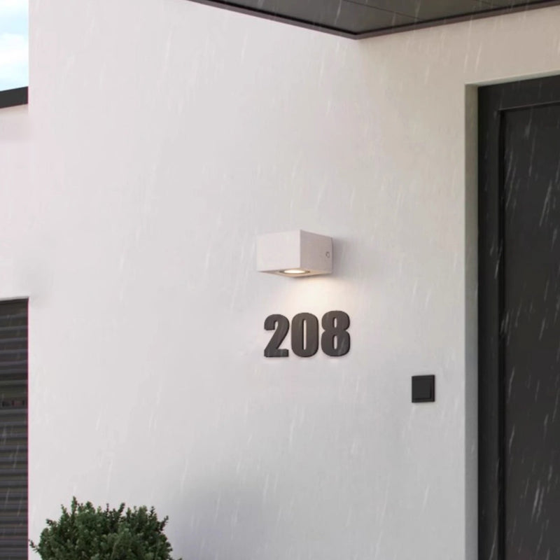 Applique Murale LED Carrée Rectangle Minimaliste Moderne Étanche en Terrazzo pour Patio Extérieur 