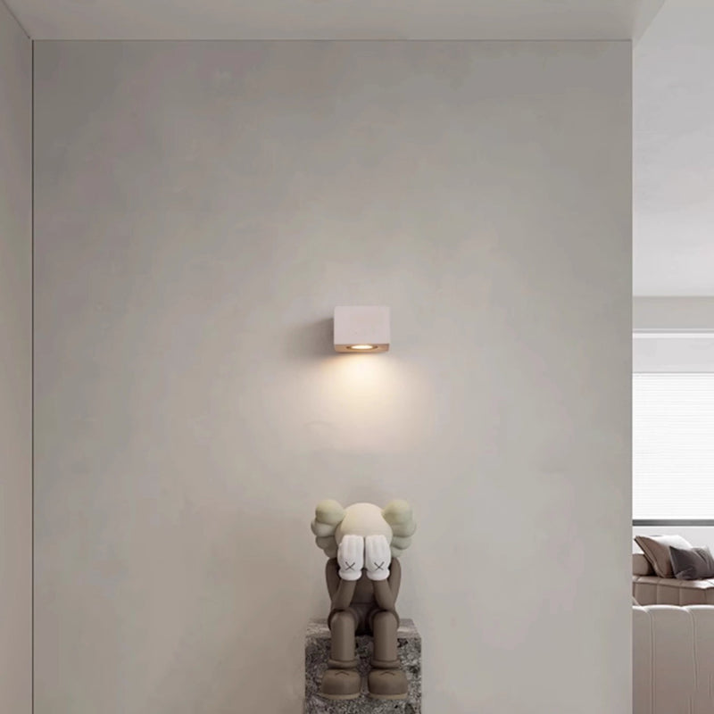 Applique Murale LED Carrée Rectangle Minimaliste Moderne Étanche en Terrazzo pour Patio Extérieur 