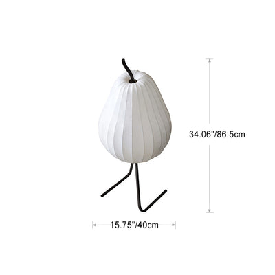 Traditional Vintage Pear Line Iron Fabric 1-Light Standing Floor Lamp For Living Room