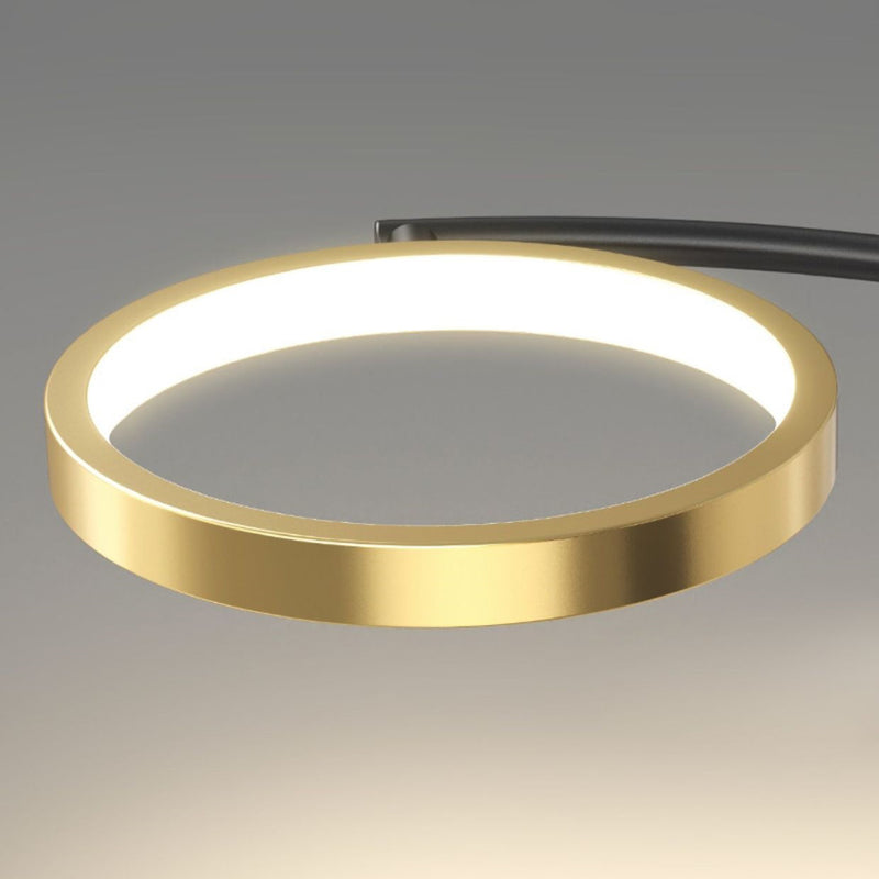 Contemporary Scandinavian Branch Round Iron Acrylic LED Semi-Flush Mount Ceiling Light For Living Room
