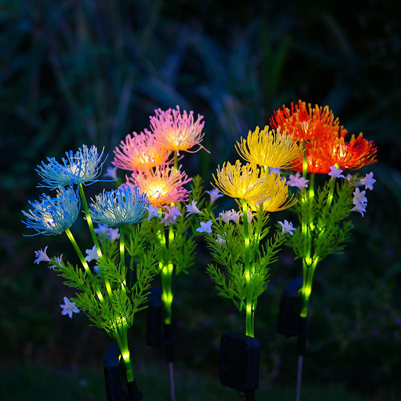 Lampe de paysage à LED avec lame de pétales de simulation solaire minimaliste moderne, étanche, en ABS et acier inoxydable, avec fiche de sol pour jardin 