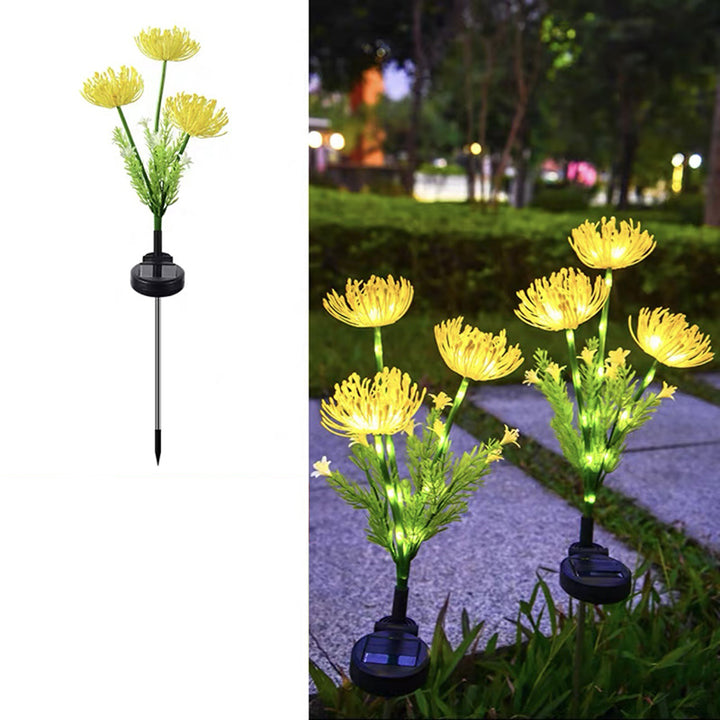 Lampe de paysage à LED avec lame de pétales de simulation solaire minimaliste moderne, étanche, en ABS et acier inoxydable, avec fiche de sol pour jardin 