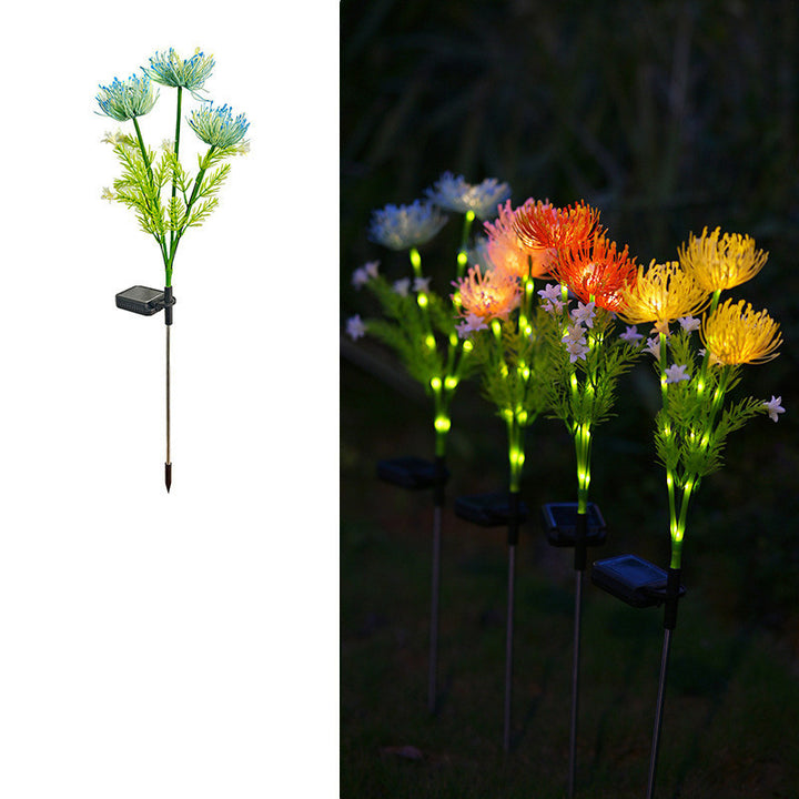 Lampe de paysage à LED avec lame de pétales de simulation solaire minimaliste moderne, étanche, en ABS et acier inoxydable, avec fiche de sol pour jardin 