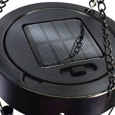 Carillon éolien solaire étanche créatif contemporain avec hibou en fer et verre LED pour éclairage paysager extérieur pour patio extérieur 