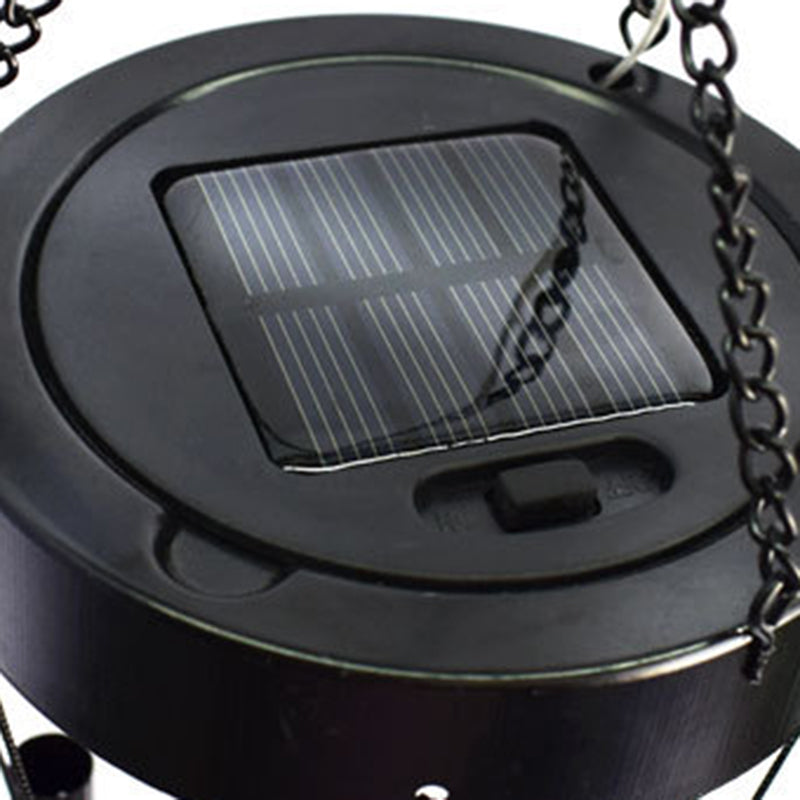 Carillon éolien solaire étanche créatif contemporain avec hibou en fer et verre LED pour éclairage paysager extérieur pour patio extérieur 