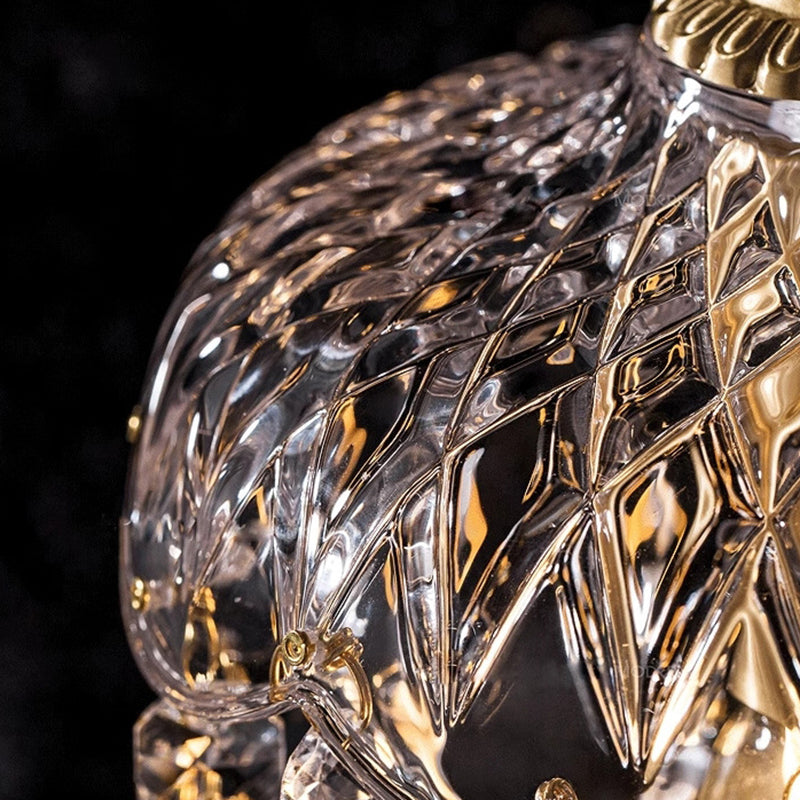 Suspension en verre cristal à une lumière avec matériel en forme de goutte d&