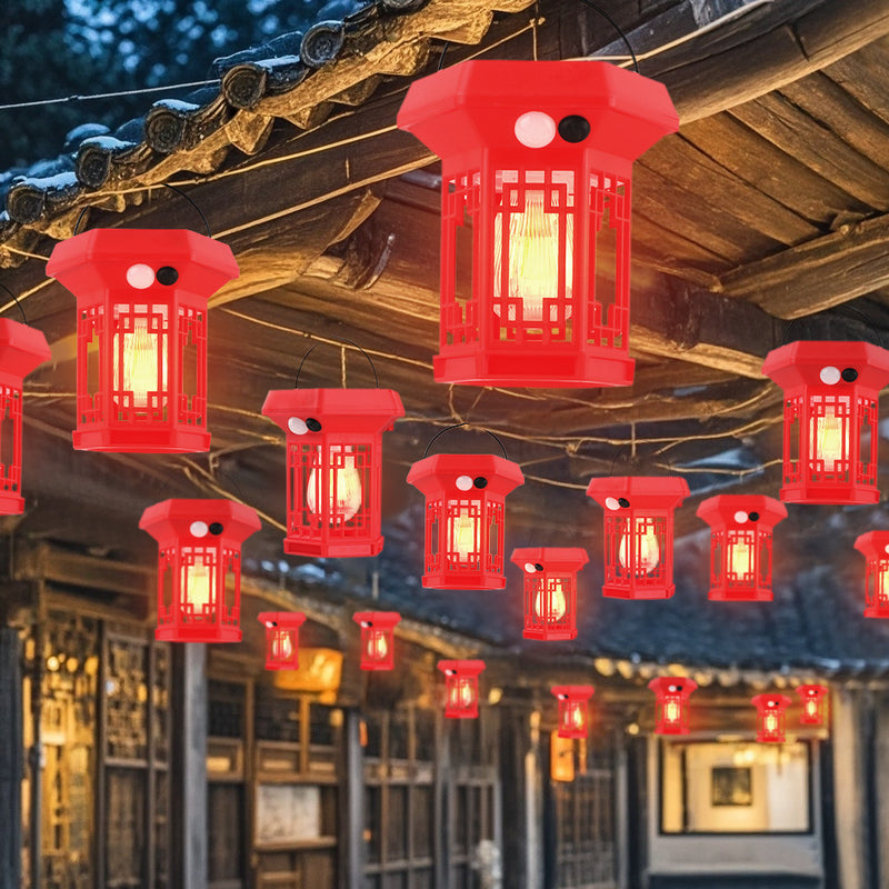 Paisaje exterior LED de ABS PC hueco impermeable solar chino tradicional para patio al aire libre 