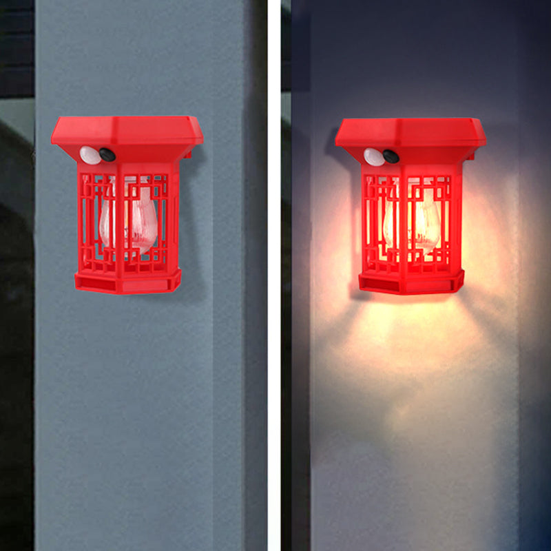 Paisaje exterior LED de ABS PC hueco impermeable solar chino tradicional para patio al aire libre 