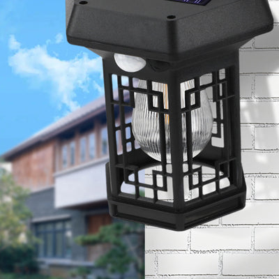 Paisaje exterior LED de ABS PC hueco impermeable solar chino tradicional para patio al aire libre 