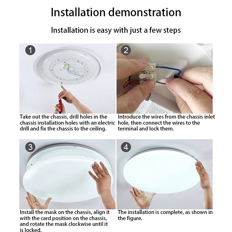 Luz de techo LED de montaje empotrado redonda minimalista moderna de hierro y acrílico para sala de estar 