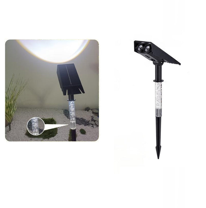 Lumière de Paysage à LED en Plastique Cylindrique Rectangulaire Solaire Étanche Minimaliste Moderne avec Fiche de Sol pour Patio Extérieur 