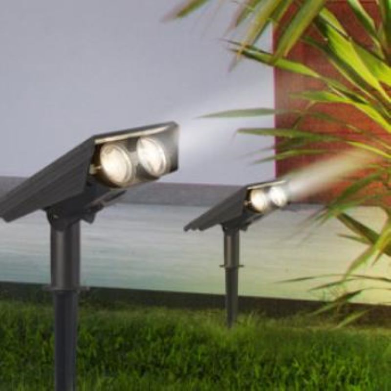 Lumière de Paysage à LED en Plastique Cylindrique Rectangulaire Solaire Étanche Minimaliste Moderne avec Fiche de Sol pour Patio Extérieur 