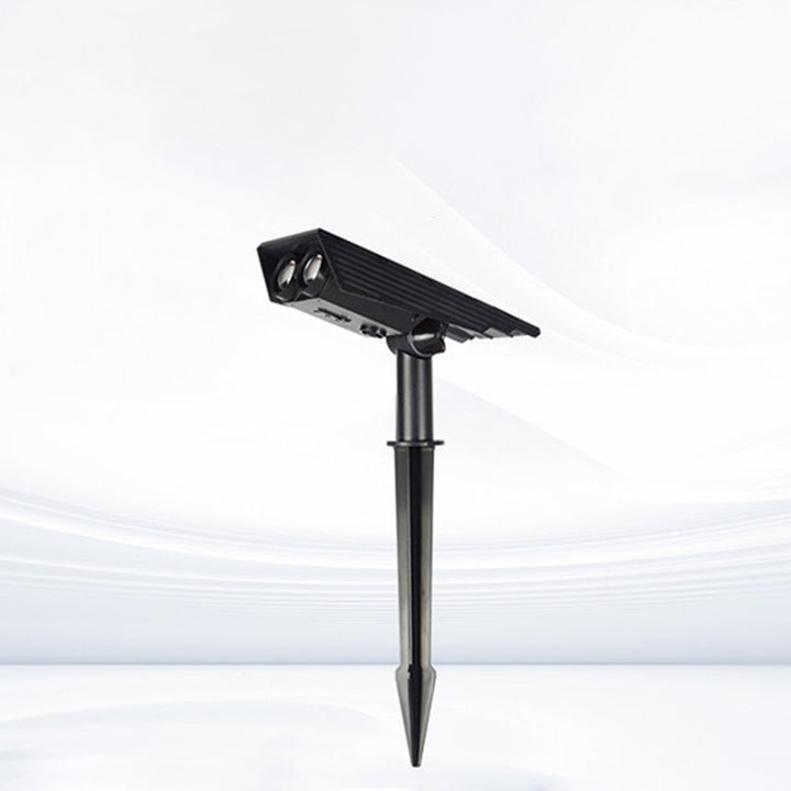 Lumière de Paysage à LED en Plastique Cylindrique Rectangulaire Solaire Étanche Minimaliste Moderne avec Fiche de Sol pour Patio Extérieur 