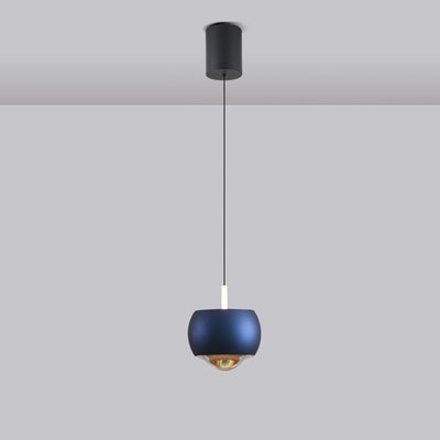 Modern Minimalist Sphere Semicircle Liftable Aluminum Glass LED Pendant Light For Bedroom