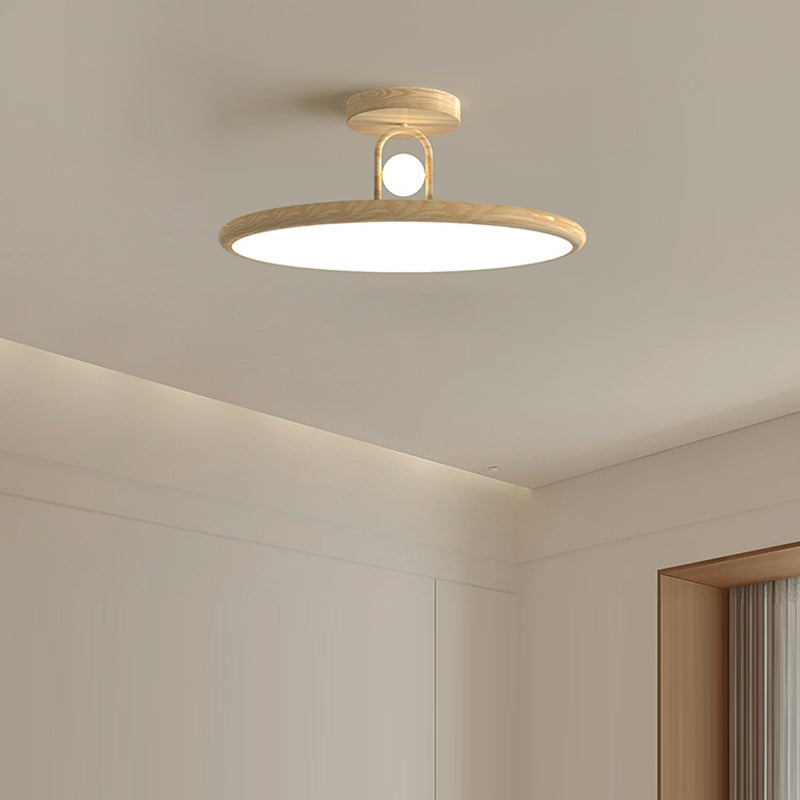 Lumière de plafond semi-encastrée LED en fer PVC ovale ronde traditionnelle chinoise pour salon 