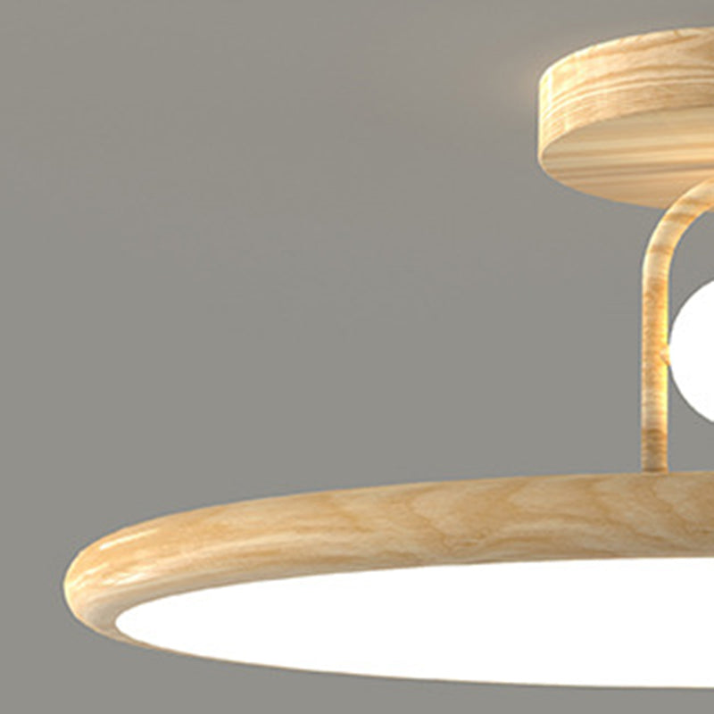 Lumière de plafond semi-encastrée LED en fer PVC ovale ronde traditionnelle chinoise pour salon 