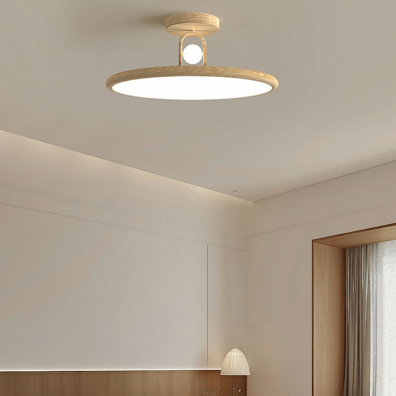 Lumière de plafond semi-encastrée LED en fer PVC ovale ronde traditionnelle chinoise pour salon 