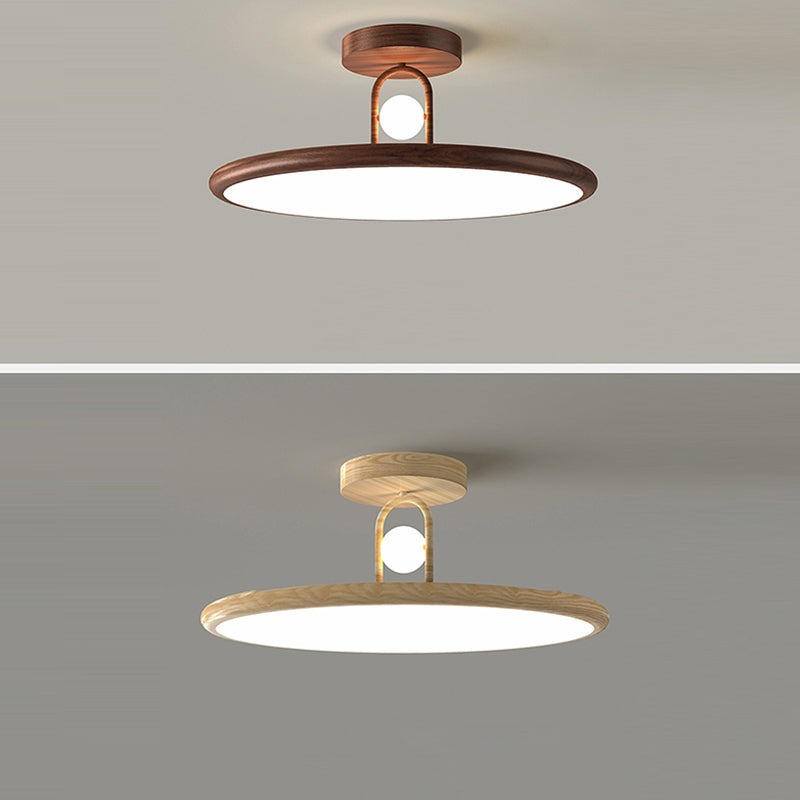 Lumière de plafond semi-encastrée LED en fer PVC ovale ronde traditionnelle chinoise pour salon 