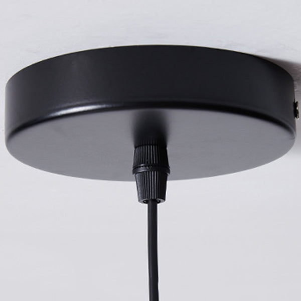 Traditional Japanese Umbrella Iron Wooden LED Pendant Light For Living Room