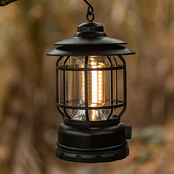 Lumière extérieure LED cylindrique étanche vintage traditionnelle en ABS PS pour le camping 