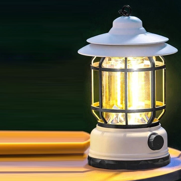 Lumière extérieure LED cylindrique étanche vintage traditionnelle en ABS PS pour le camping 