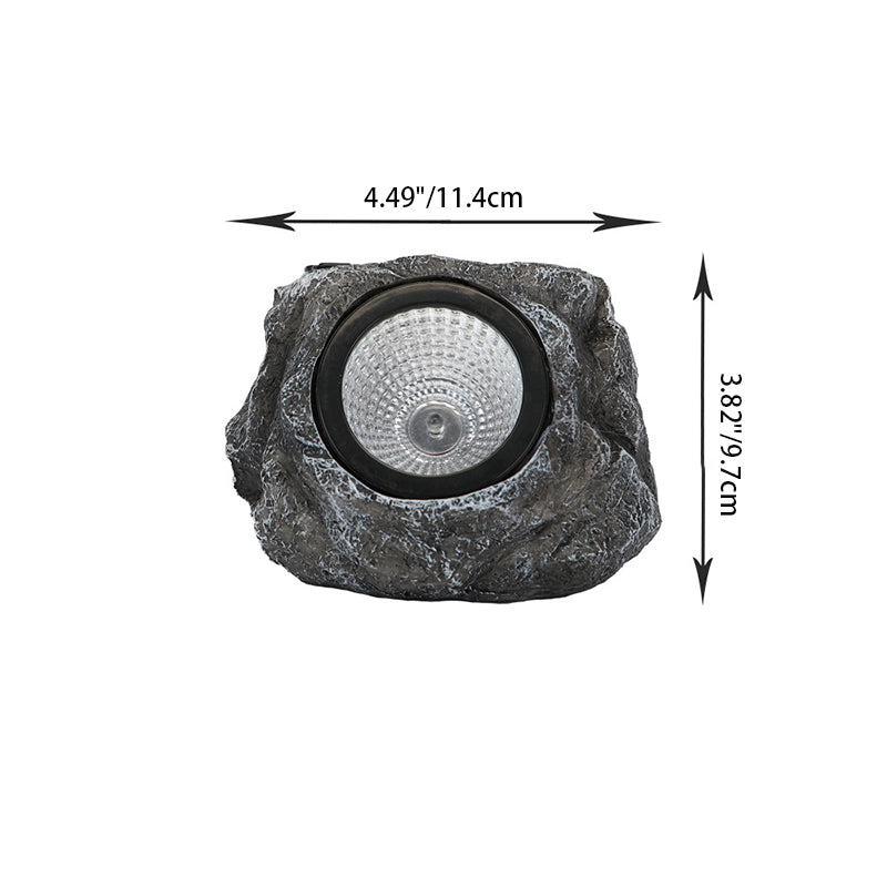 Contemporary Creative Solar Waterproof Faux Stone Round Resin Plastic LED Outdoor Landscape Light For Garden