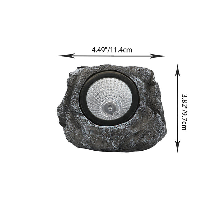 Contemporary Creative Solar Waterproof Faux Stone Round Resin Plastic LED Outdoor Landscape Light For Garden