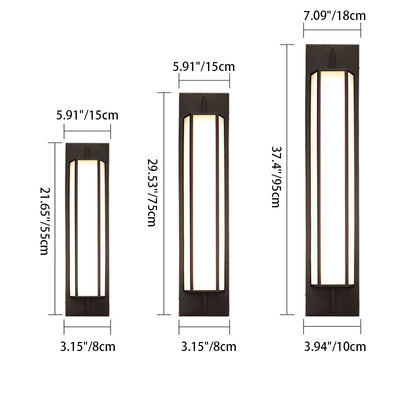 Lampe murale moderne de luxe rectangulaire en acier inoxydable étanche en faux dolomite avec LED pour jardin 