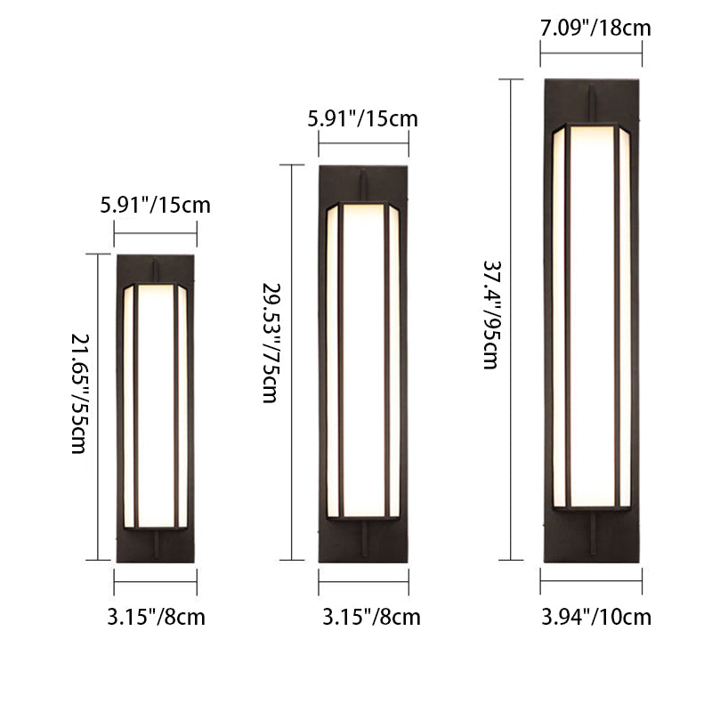 Lampe murale moderne de luxe rectangulaire en acier inoxydable étanche en faux dolomite avec LED pour jardin 