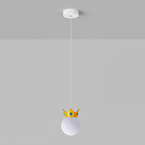 Suspension Luminaire à 1/3 Lumière en Résine ABS Fer Couronne Boule Scandinave Contemporaine pour Chambre 