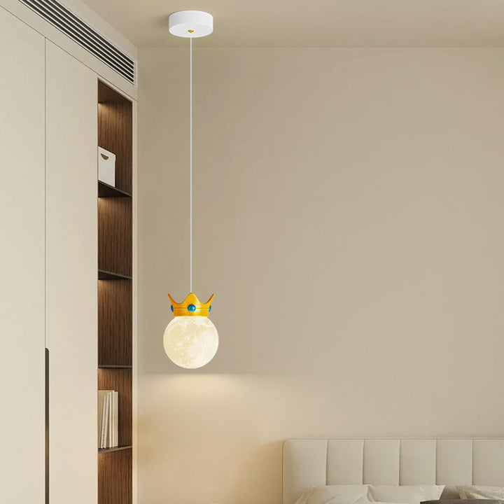 Suspension Luminaire à 1/3 Lumière en Résine ABS Fer Couronne Boule Scandinave Contemporaine pour Chambre 