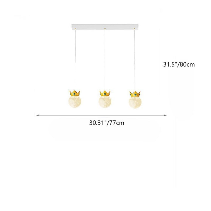 Suspension Luminaire à 1/3 Lumière en Résine ABS Fer Couronne Boule Scandinave Contemporaine pour Chambre 