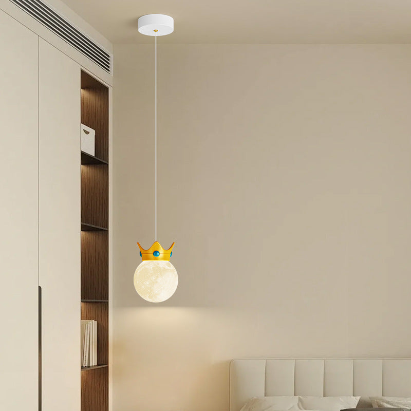 Suspension Luminaire à 1/3 Lumière en Résine ABS Fer Couronne Boule Scandinave Contemporaine pour Chambre 