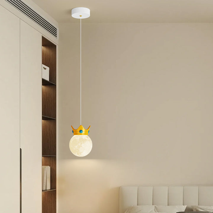 Suspension Luminaire à 1/3 Lumière en Résine ABS Fer Couronne Boule Scandinave Contemporaine pour Chambre 