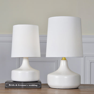Lampe de table 1 lumière en céramique et métal pour chambre à coucher, table ronde cylindrique scandinave contemporaine 