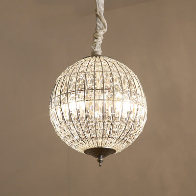 Traditional Vintage Ball Stripe Hardware Crystal 3/4 Light Chandelier For Living Room
