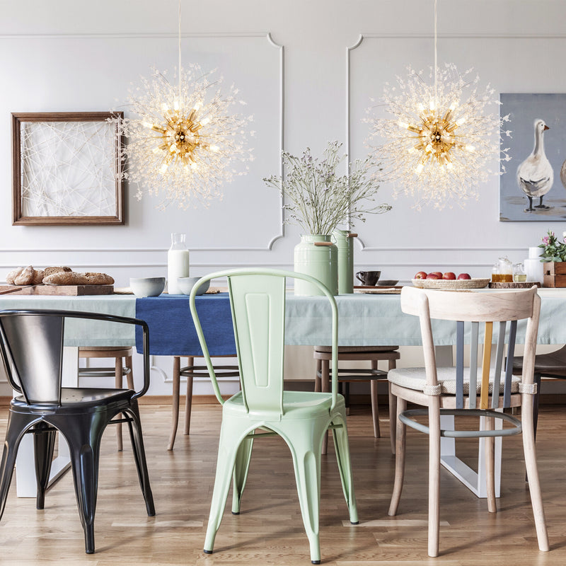 Contemporain Scandinave Sphérique Branche Flocon de Neige Matériel Acier Inoxydable Cristal 9/12 Lustre Pour Salon 