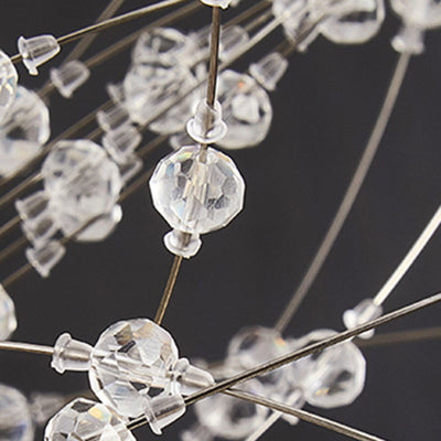 Contemporain Scandinave Sphérique Branche Flocon de Neige Matériel Acier Inoxydable Cristal 9/12 Lustre Pour Salon 