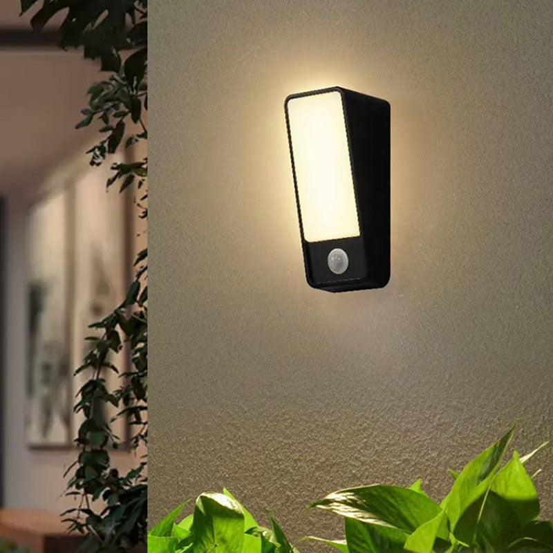 Lampe murale moderne minimaliste étanche en aluminium moulé sous pression rectangulaire trapézoïdal LED pour jardin 