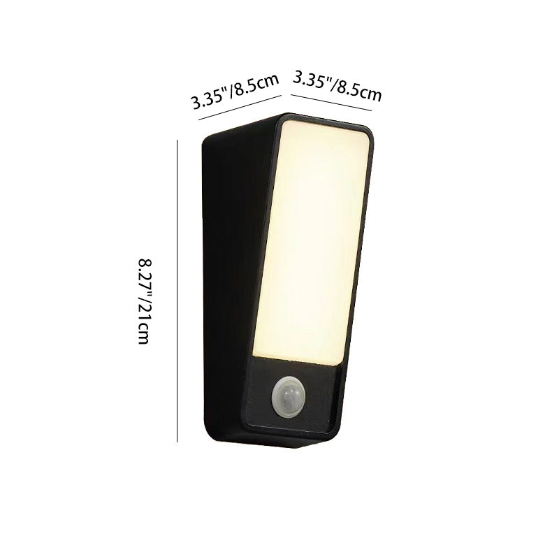 Lampe murale moderne minimaliste étanche en aluminium moulé sous pression rectangulaire trapézoïdal LED pour jardin 