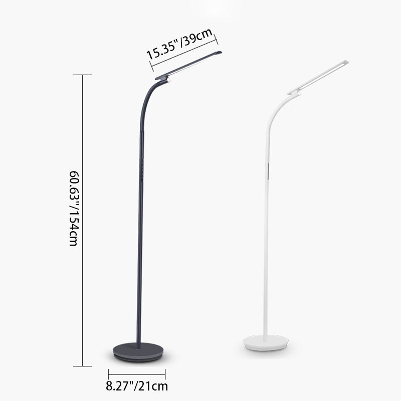 Moderne minimalistische lange Stange rechteckige ABS Aluminium LED Stehlampe für Wohnzimmer 
