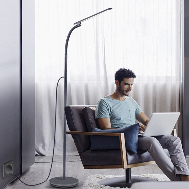 Moderne minimalistische lange Stange rechteckige ABS Aluminium LED Stehlampe für Wohnzimmer 