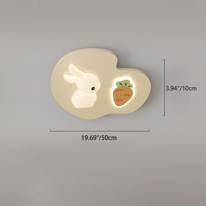 Zeitgenössische kreative Cartoon-Kinder Kaninchen Karotte Wolke Eisen Acryl LED Deckenleuchte für Schlafzimmer 