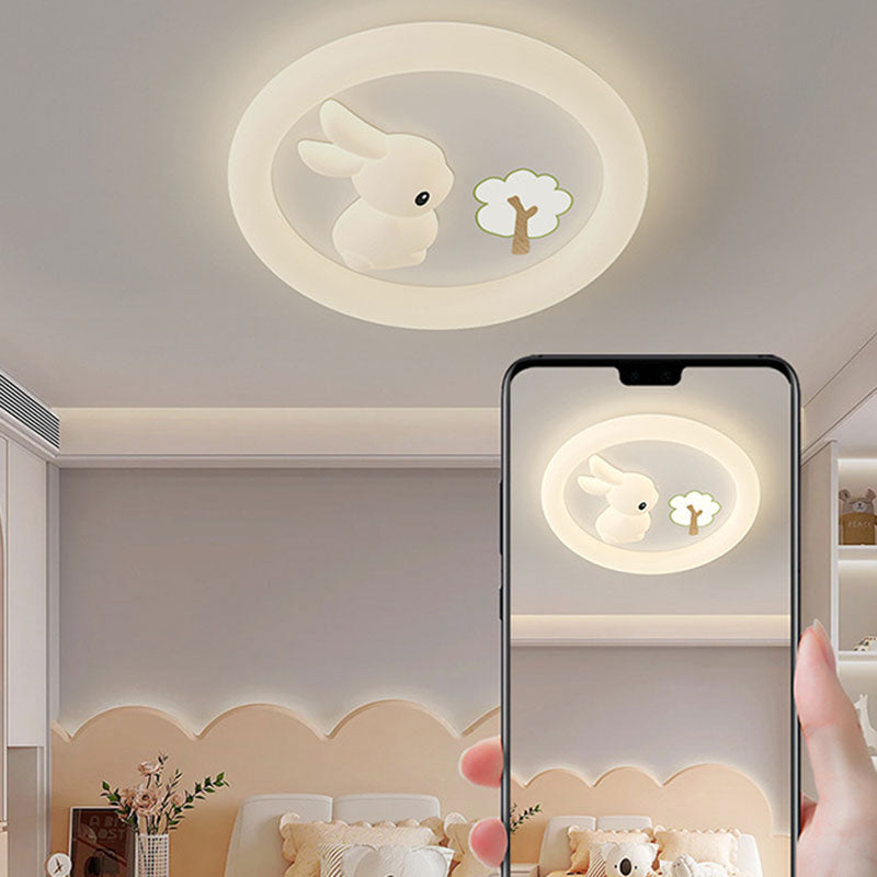 Zeitgenössische kreative Cartoon-Kinder Kaninchen Karotte Wolke Eisen Acryl LED Deckenleuchte für Schlafzimmer 