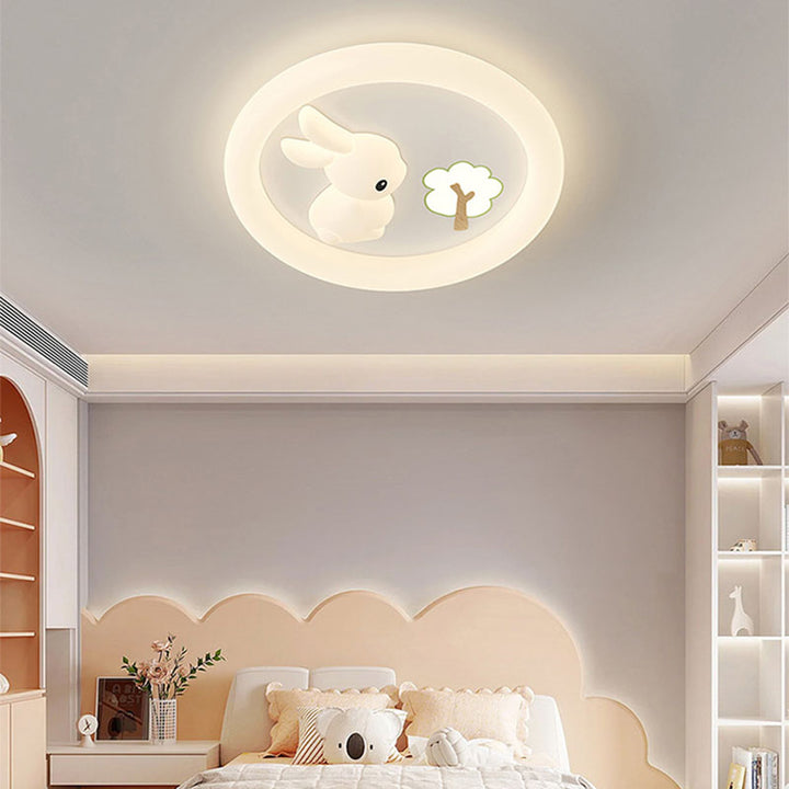 Zeitgenössische kreative Cartoon-Kinder Kaninchen Karotte Wolke Eisen Acryl LED Deckenleuchte für Schlafzimmer 