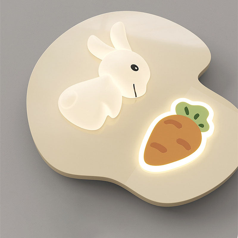 Zeitgenössische kreative Cartoon-Kinder Kaninchen Karotte Wolke Eisen Acryl LED Deckenleuchte für Schlafzimmer 