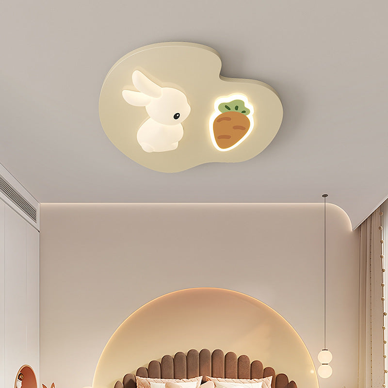 Zeitgenössische kreative Cartoon-Kinder Kaninchen Karotte Wolke Eisen Acryl LED Deckenleuchte für Schlafzimmer 