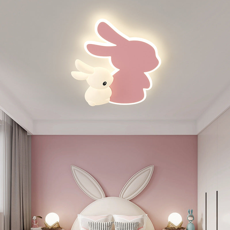 Zeitgenössische kreative Cartoon-Kinder Kaninchen Karotte Wolke Eisen Acryl LED Deckenleuchte für Schlafzimmer 
