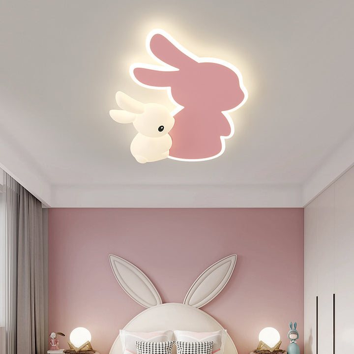 Zeitgenössische kreative Cartoon-Kinder Kaninchen Karotte Wolke Eisen Acryl LED Deckenleuchte für Schlafzimmer 